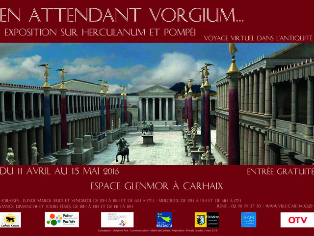 Affiche de l'exposition En Attendant Vorgium, prêtée par le MAV d'Ercolano